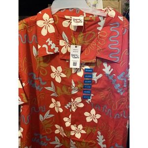 BAREFOOT IN PARADISE HAWAIIAN RED FLOWERS 100% COTTON SIZE XXL NWT